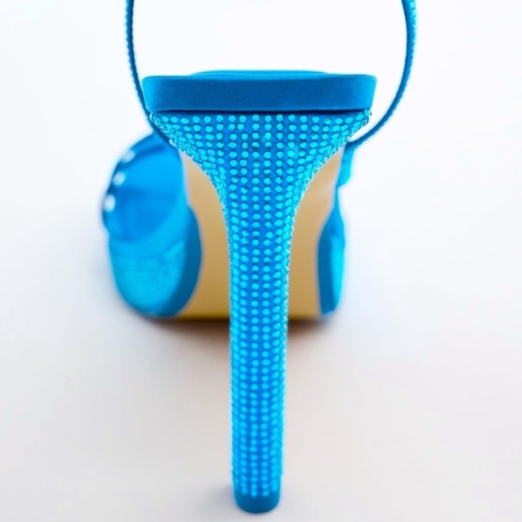 Zara Glam Rhinestone High Heel Sandals โ Size 39 LIKE NEW- - Picture 10 of 10